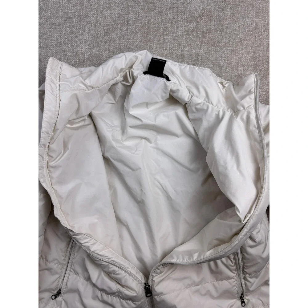 The North Face Womens White Quilted Puffer Jacket Full Zip Small